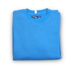 Inward Half Mens Blue Quilted Grid Crewneck Sweatshirt Size Small Long Sleeve